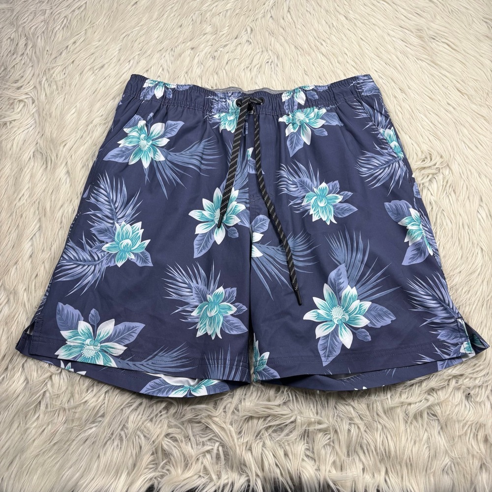 Hurley Men's XL Purple Blue Floral Lined Swim Trunks‎ Shorts Surfing Beach Swim